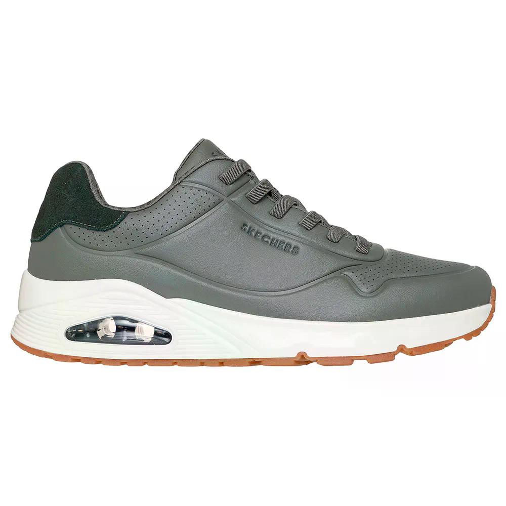 スケッチャーズ ウノ テーラード 大気圏 スニーカー （ OliveDuraleather/OliveSuede ） | SKECHERS Uno Tailored Air Sneakers  [t]