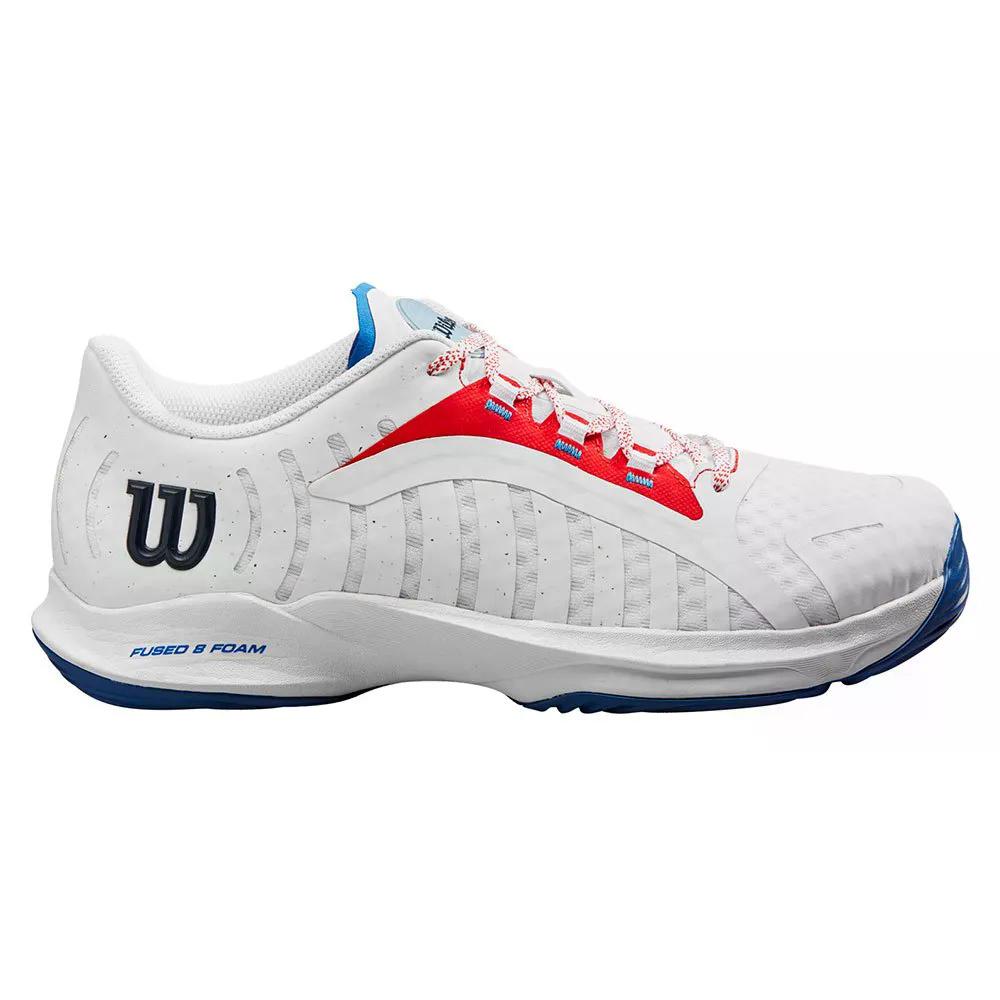 ウィルソン フラカン 労働者階級 パデル シューズ 成人女性 （ White/WilsonRed/DejaVuBlue ） | WILSON Hurakn Pro Padel Shoes woman  [t]