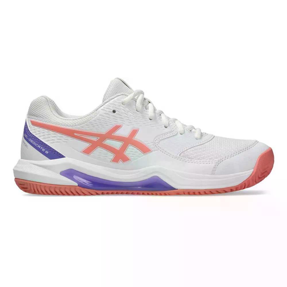 アシックス ゲルデディケート 8 パデル シューズ 成人女性 （ White/Guava ） | ASICS Gel-Dedicate 8 Padel Shoes woman  [t]