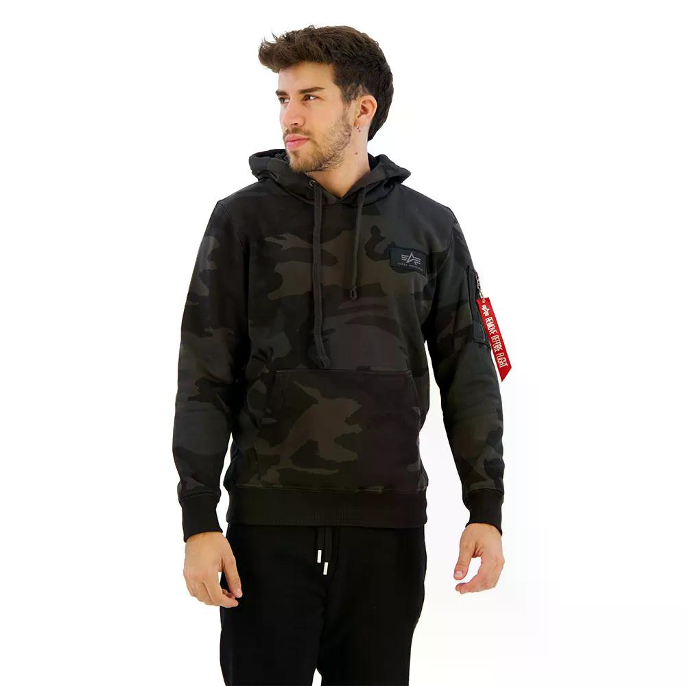 アルファ インダストリーズ バックプリント カモ フーディー （ BlackCamo ） | ALPHA INDUSTRIES Back Print Camo hoodie [t]
