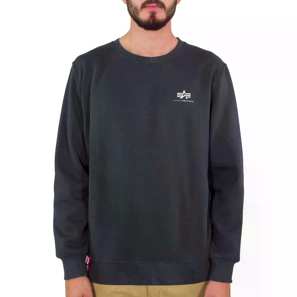 アルファ インダストリーズ ベーシック スモールロゴ スウェットシャツ （ Navy ） | ALPHA INDUSTRIES Basic Small Logo sweatshirt [t]｜クライムスワールド 店