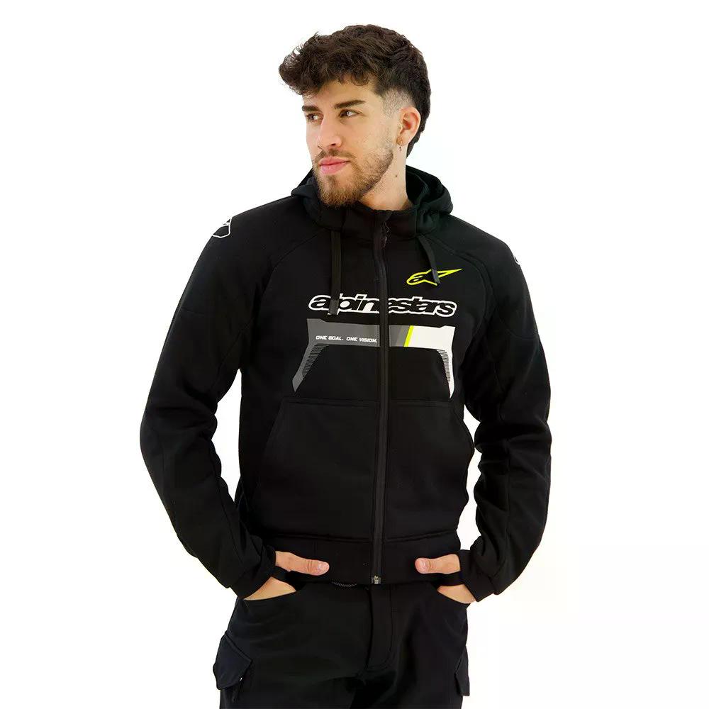 アルパインスターズ クローム イグニッション フルジップ スウェットシャツ （ Black/YellowFluo ） | ALPINESTARS Chrome Ignition full zip sweatshirt [t]