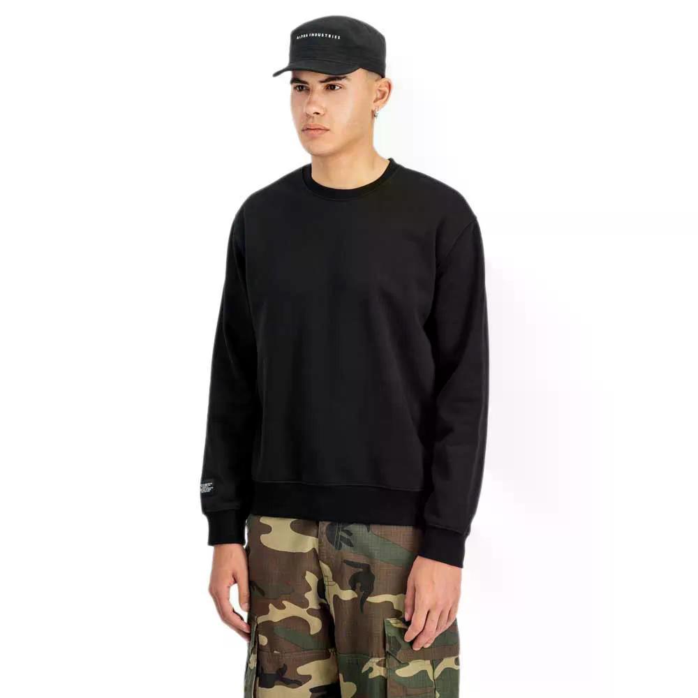 アルファ インダストリーズ ラベル スウェットシャツ （ Black ） | ALPHA INDUSTRIES Label sweatshirt [t]