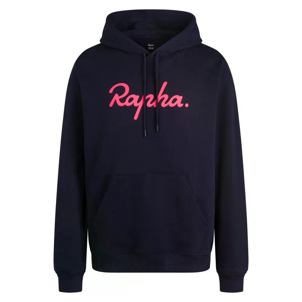 ラファ ヘビーウェイト コットン ラージ ロゴ フーディー （ DarkNavy/High-VisPink ） | RAPHA Heavyweight Cotton Large Logo hoodie [t]