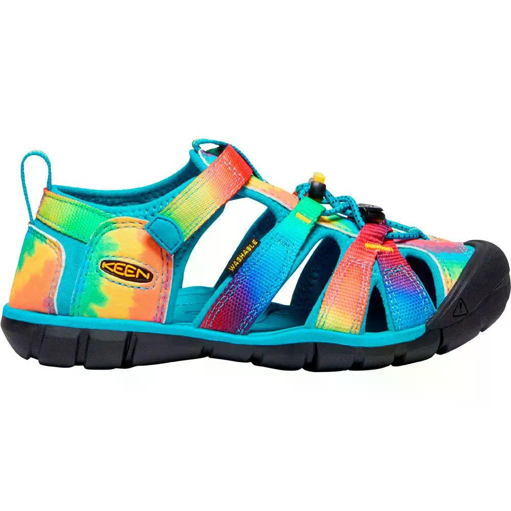 キーン シーキャンプ II CNX キッズ 若い者 サンダル （ VividBlue/OriginalTieDye ） | KEEN Seacamp II CNX Kids Youth Sandals  [t]