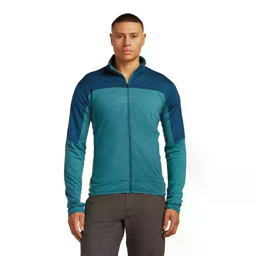 ICEBREAKER Merino Blend 300 RealFleeceDescender フルジップスウェットシャツ （ Topaz/Atlantis/Cb ） [t]