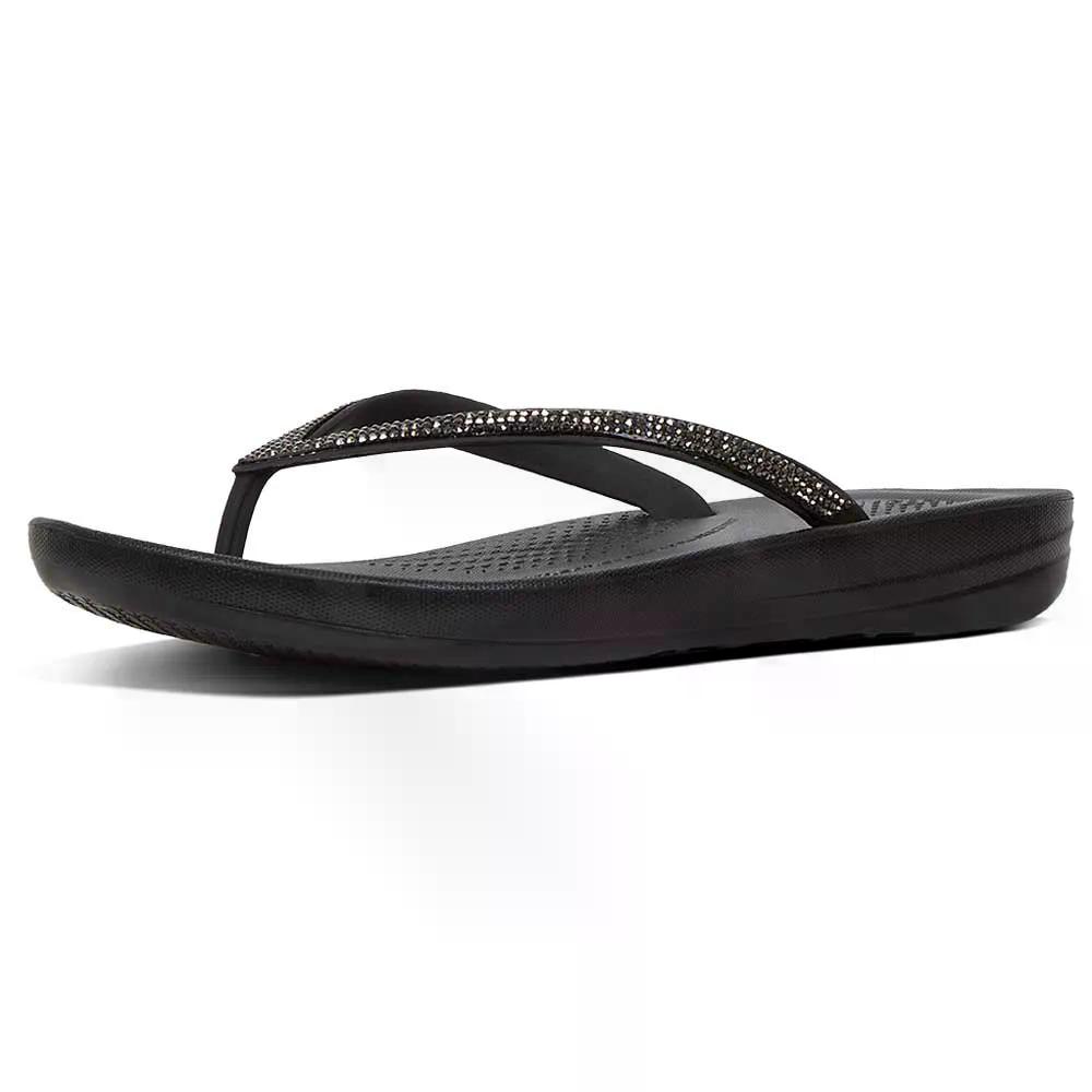 FITFLOP Iqushion Sparkle 砂浜サンダル （ Black ）  [t]