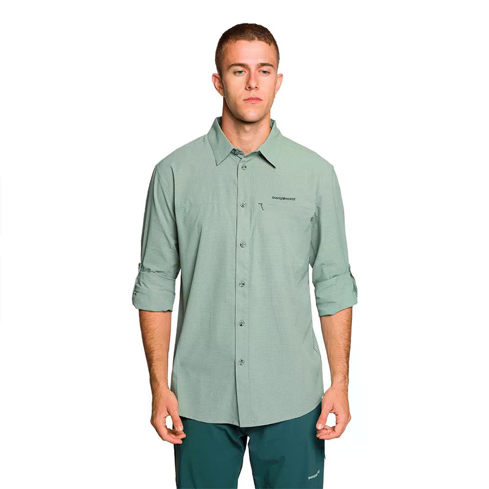 トランゴワールド ヴィニュマル DF ロング衣袂 プルオーバー （ BlueGrey ） | TRANGOWORLD Vignemale DF Long Sleeve Shirt  [t]