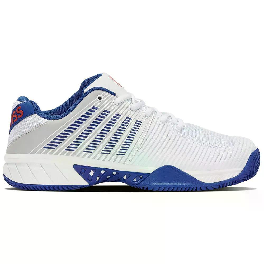 入れものイス 急行列車 ともし火 2 HB 粘土厚地の外套 シューズ （ White/ClassicBlue/MarsRed ） | K-SWISS Express Light 2 HB Clay Court Shoes  [t]