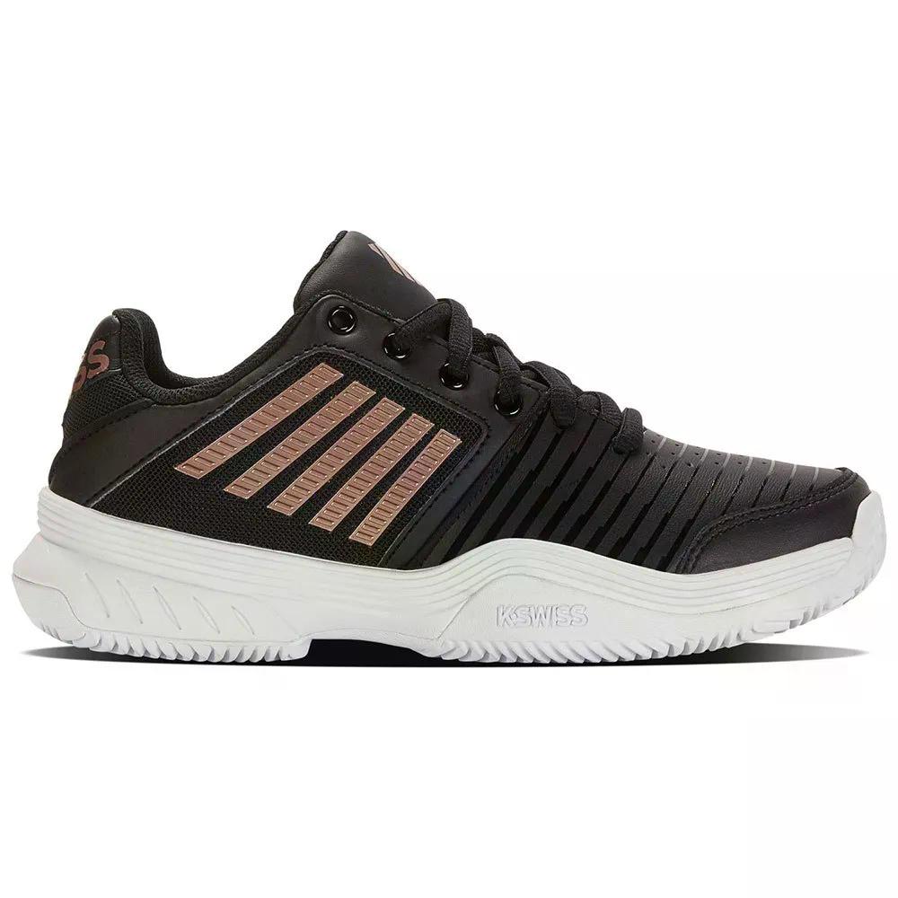 容れものイス 厚地の外套 急行列車 HB 粘土厚地の外套 シューズ レディース （ Black/White/RoseGold ） | K-SWISS Court Express HB Clay Court Shoes Women  [t]