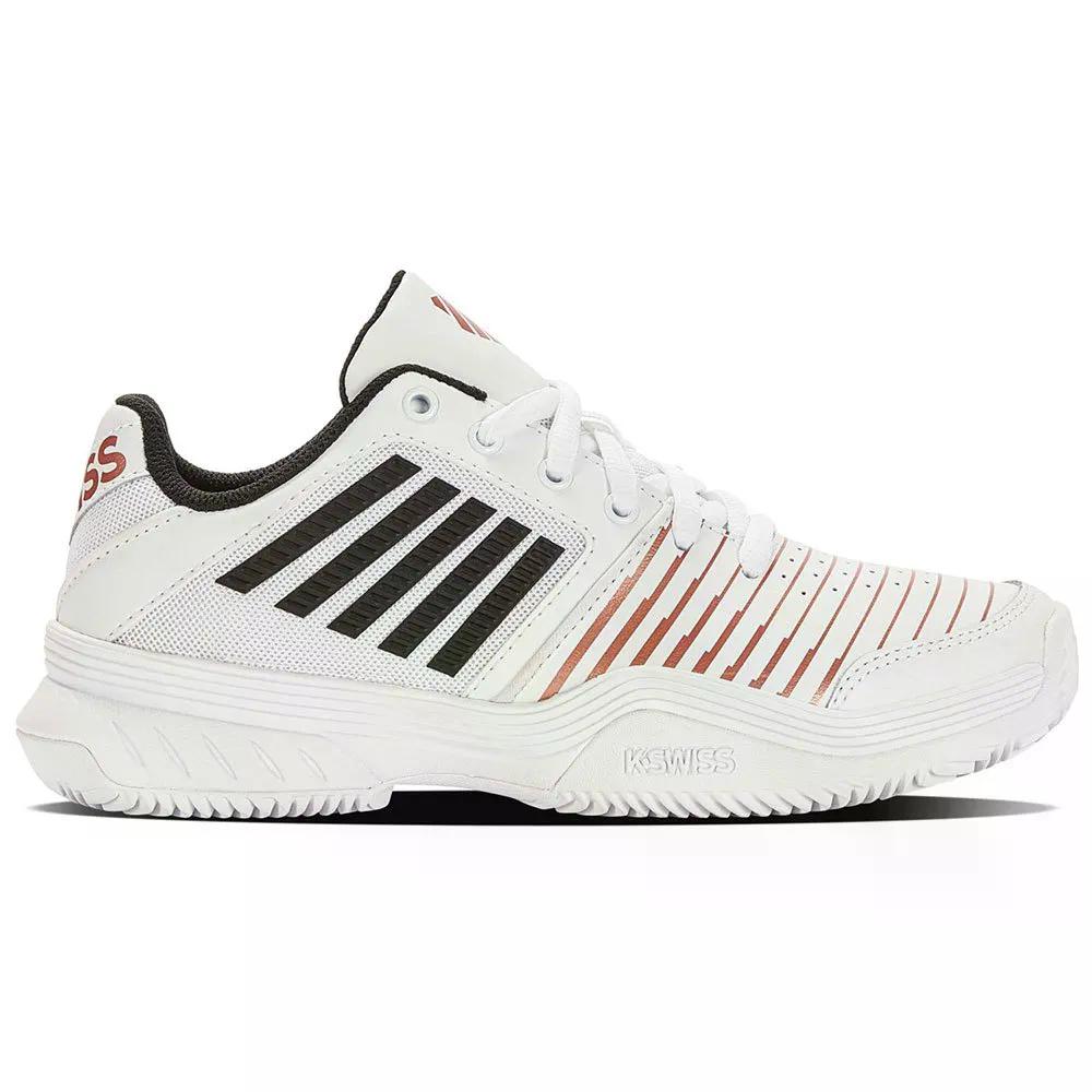 容れものイス 厚地の外套 急行列車 HB 粘土厚地の外套 シューズ レディース （ White/Black/RoseGold ） | K-SWISS Court Express HB Clay Court Shoes Women  [t]
