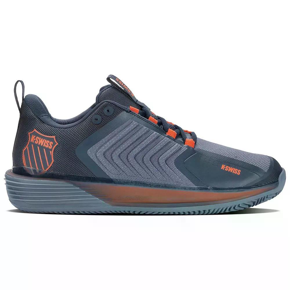 入れものイス ウルトラ打つこと 3 HB 粘土厚地の外套 シューズ （ OrionBlue/WindwardBlue/ScarletIbis ） | K-SWISS Ultrashot 3 HB Clay Court Shoes  [t]