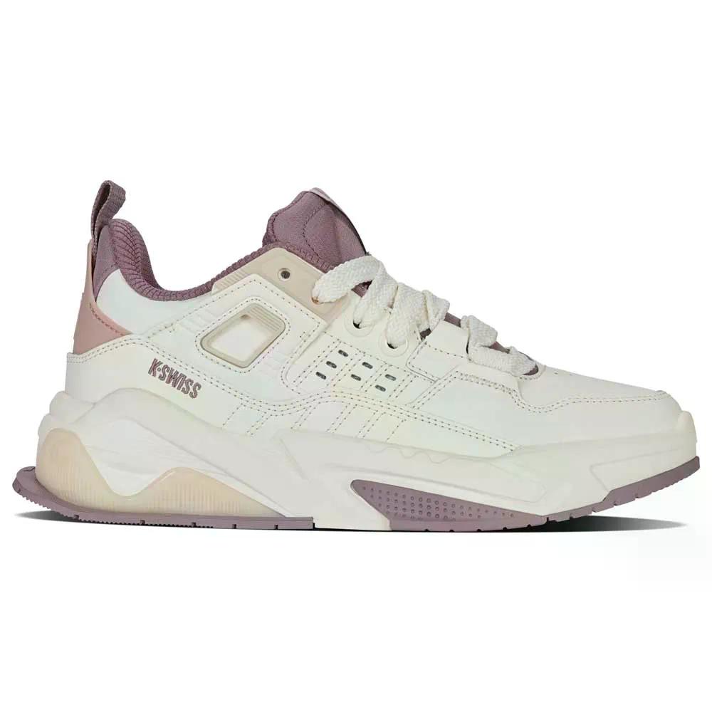 容れものイス 生活スタイル テクナ 調教師 スニーカー レディース （ SnowWhite/WhitecapGrey/PurpleDove ） | K-SWISS Lifestyle Techna Trainer Sneakers Women  [t]