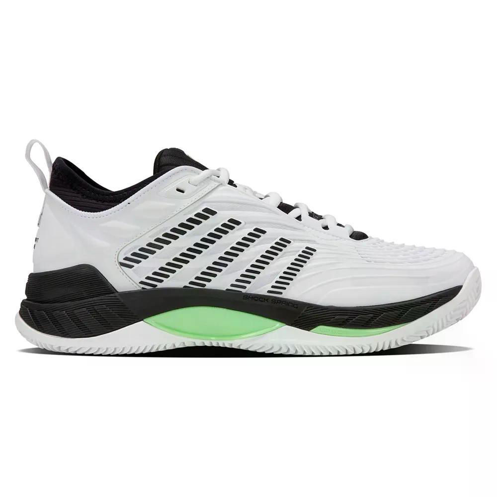 容れものイス ハイパーコート シュプリーム 2 HB 粘土厚地の外套 シューズ （ White/Black/SoftGreen ） | K-SWISS Hypercourt Supreme 2 HB Clay Court Shoes  [t]