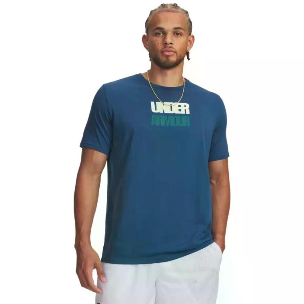 UNDER ARMOUR Block Logo 半袖Tシャツ （ Blue ）  [t]
