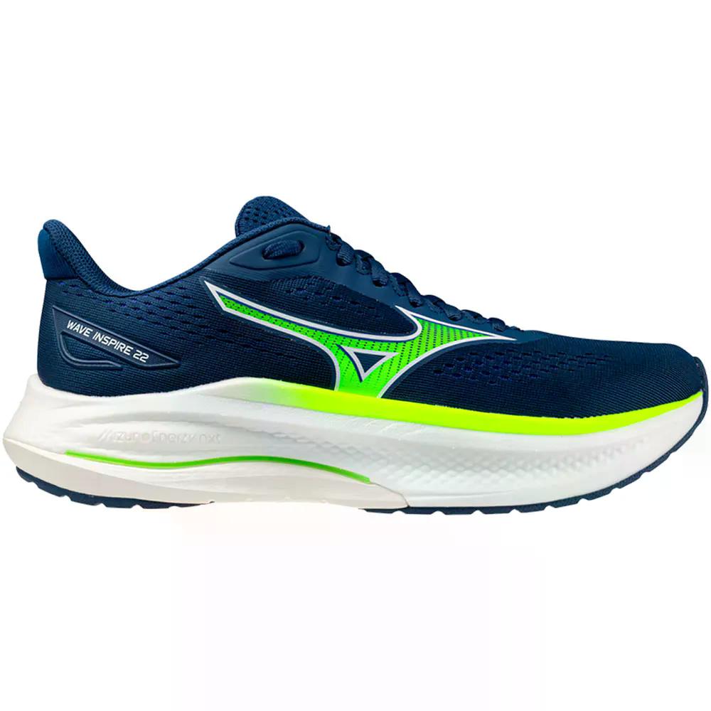 ミズノ ウェーブ インスパイア 22 ランニングシューズ （ EstateBlue/LightningYellow/LightningYellow ） | MIZUNO Wave Inspire 22 Running Shoes [t]｜クライムスワールド 店