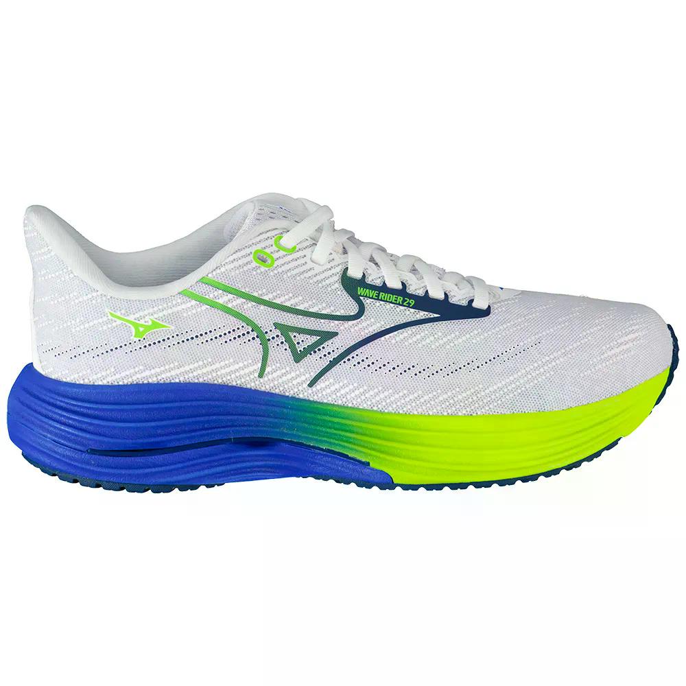 ミズノ ウェーブ ライダー 29 ランニングシューズ （ White/EstateBlue/LightningYellow ） | MIZUNO Wave Rider 29 Running Shoes [t]｜クライムスワールド 店
