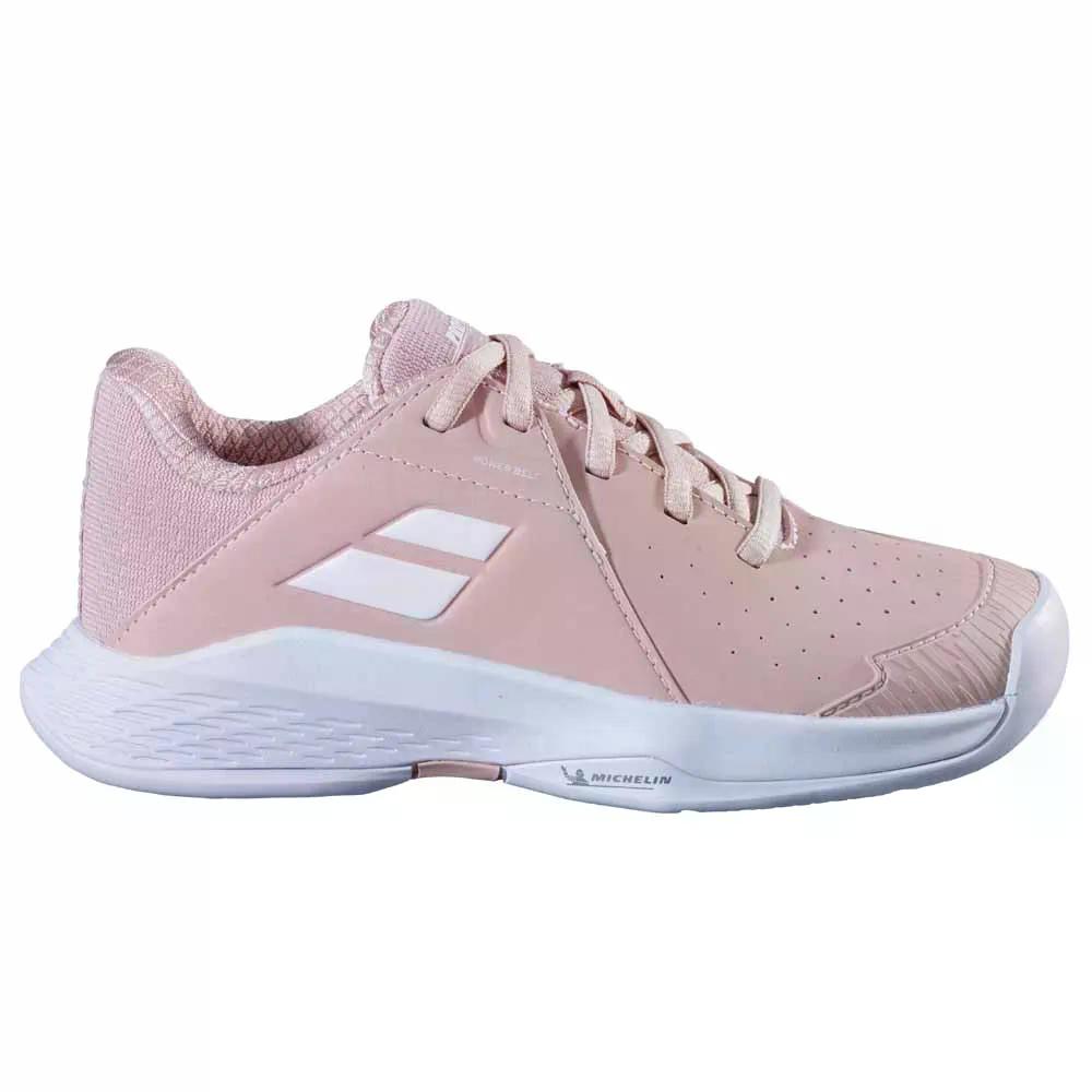 バボラ ガールズ プロップ 3 オール厚地の外套 庭球 シューズ （ EveningSand ） | BABOLAT Girls Prop 3 All Court Tennis Shoes  [t]