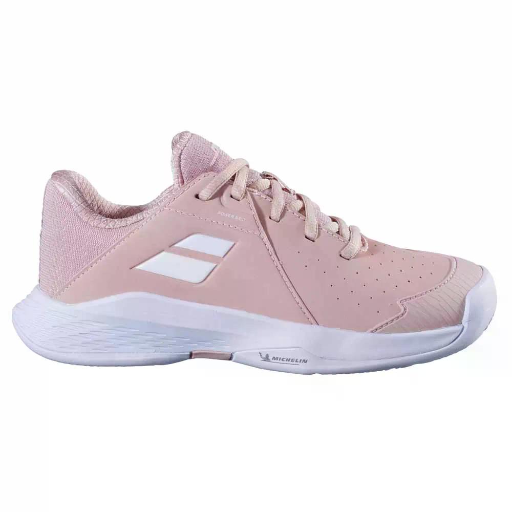 バボラ お坊っちゃん プロップ 3 粘土厚地の外套 庭球 シューズ （ EveningSand ） | BABOLAT Junior Prop 3 Clay Court Tennis Shoes  [t]