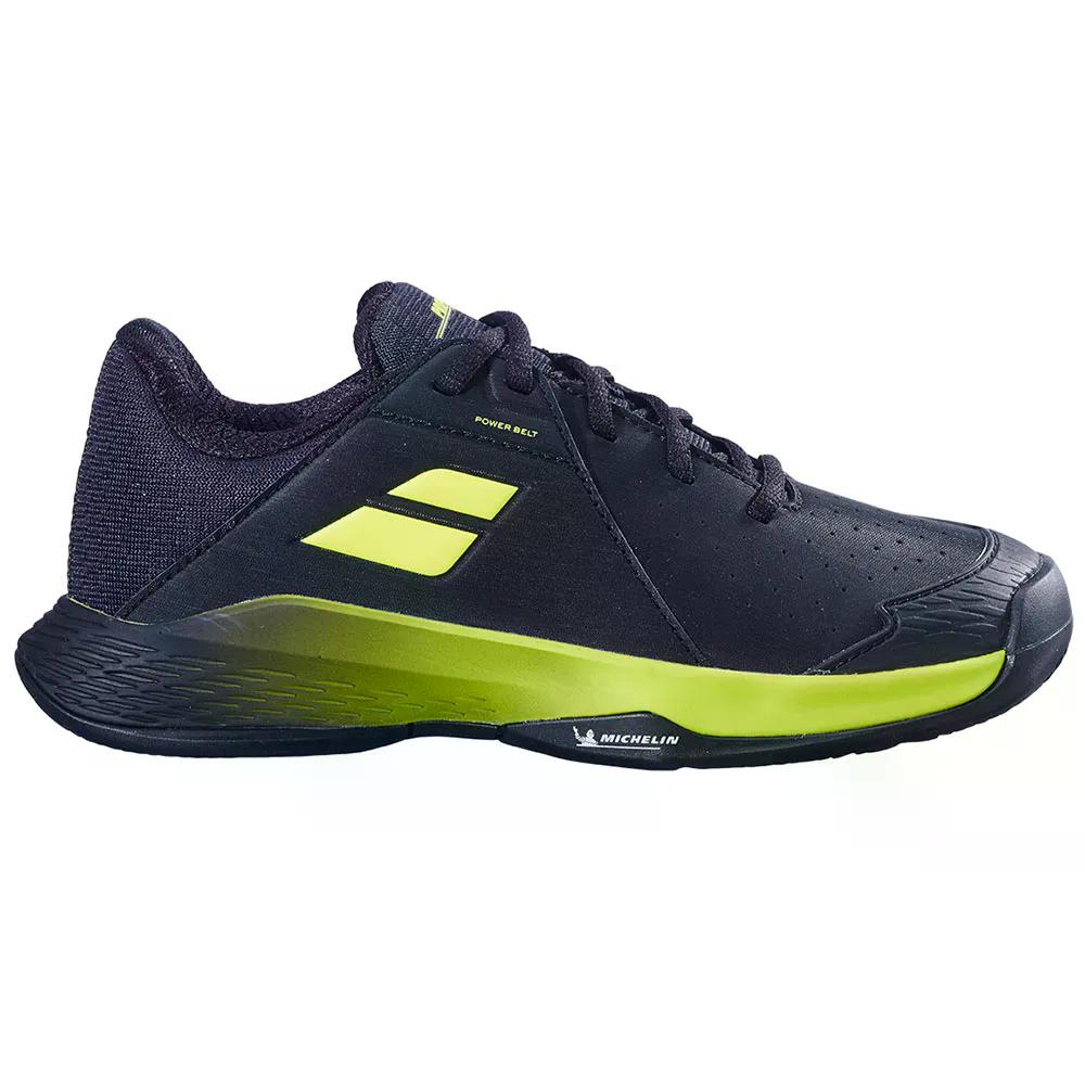 バボラ 労働者階級心臓の鼓動 男の子 粘土厚地の外套 庭球 シューズ （ Black/Aero ） | BABOLAT Propulse Boy Clay Court Tennis Shoes  [t]