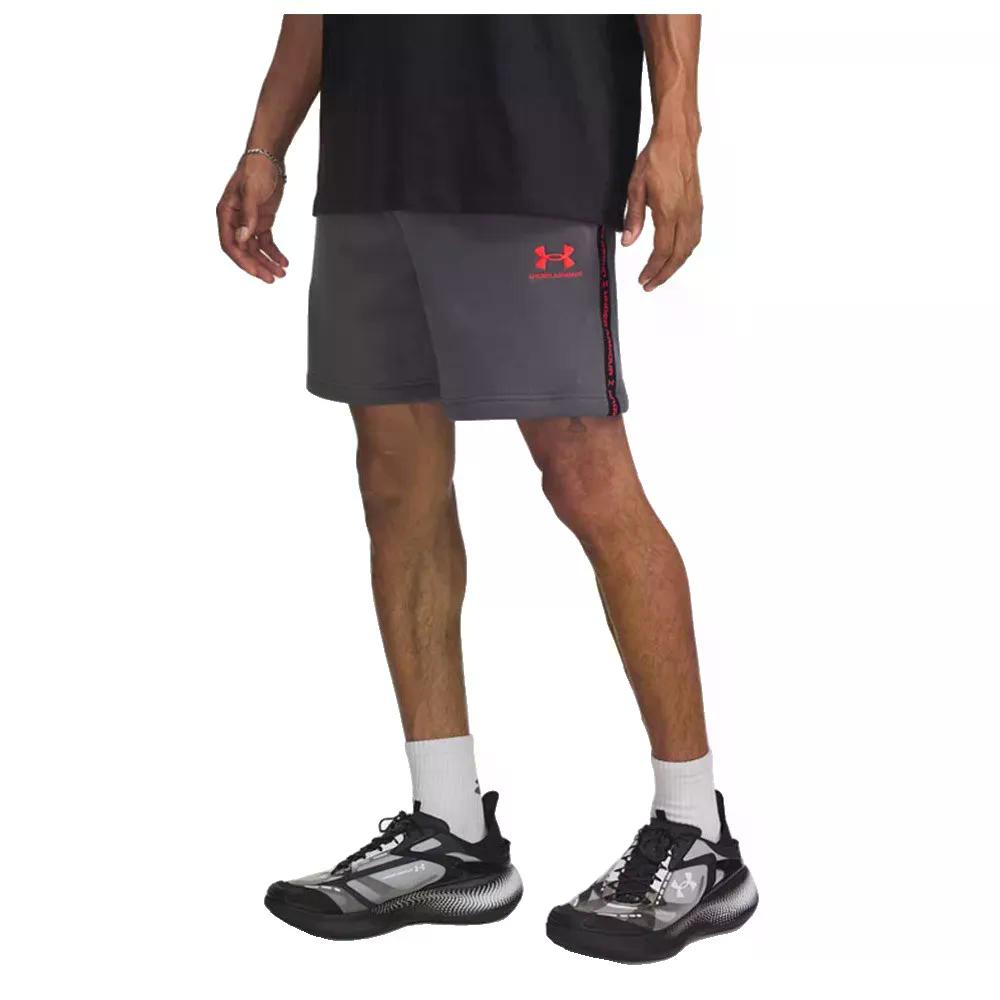 アンダーアーマー アイコン フリース テーピング ショーツ （ Gray/RacerRed ） | UNDER ARMOUR Icon Fleece Taping Shorts [t]