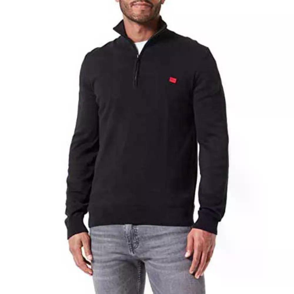 HUGO San Quintus C ハーフジップセーター （ Black ） [t]