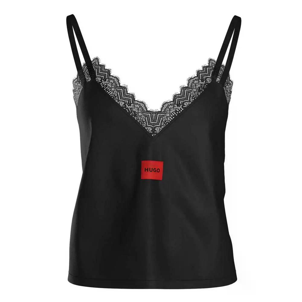 ヒューゴ レッド レーベル レース 10267405 スリーブレス パジャマ ウーマン Tシャツ （ Black ） | HUGO Red Label Lace 10267405 sleeveless pyjama woman T-shirt  [t]
