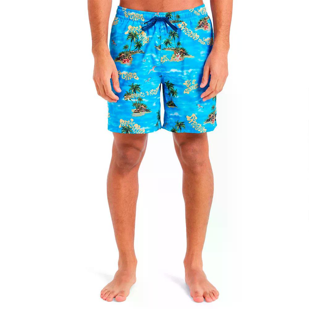 クイックしろがね色 エブリデイ 引っ切り無い ヴォレー 17 スイムショーツ （ CoronetBlueNaturama ） | QUIKSILVER Everyday Straight Volley 17 Swim Shorts  [t]