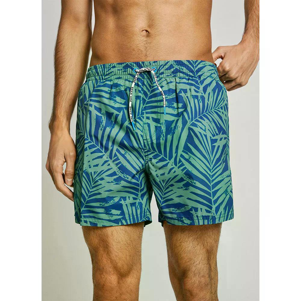 ペペジーンズ 岩礁 スイムショーツ （ MoorGreen ） | PEPE JEANS Leaf Swim Shorts  [t]
