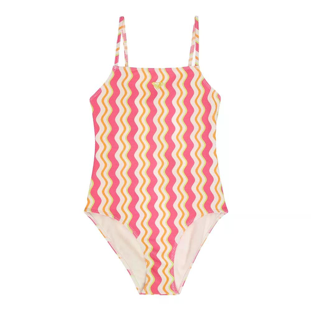 ロキシー 黒板 ウェーブス 御坊っちゃん 水泳着 （ PapayaBoldWaves ） | ROXY Bold Waves Junior Swimsuit  [t]