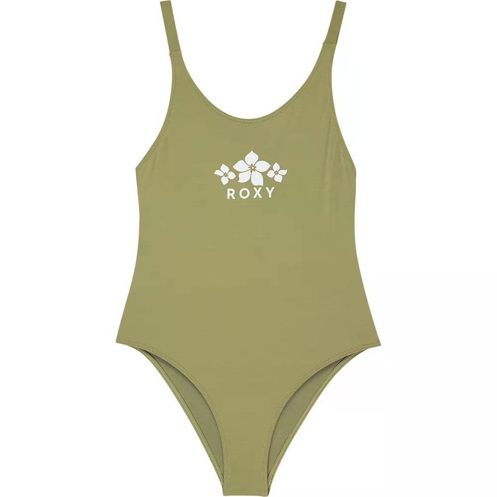 ロキシー 益荒男 積極的 RG お坊っちゃん 水泳着 （ OilGreen ） | ROXY Solid Active Rg Junior Swimsuit  [t]