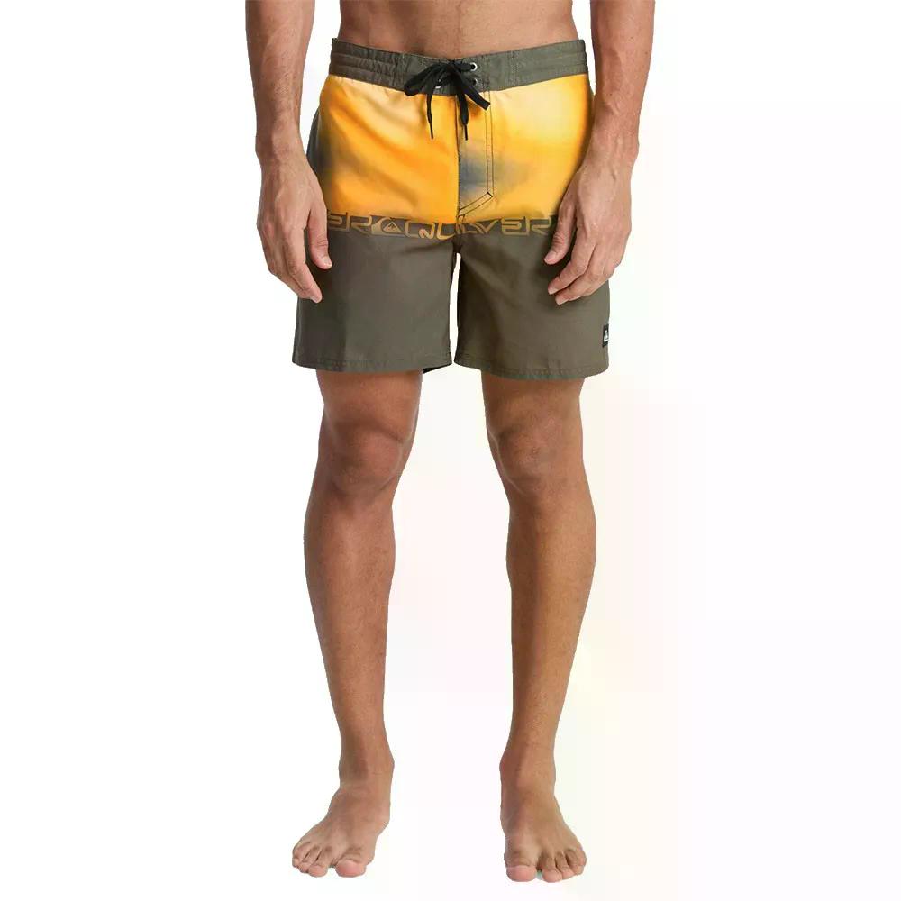 クイックしろがね色 エブリデイ 二分の一ジャム 16in スイムショーツ （ GrapeLeafWordblock ） | QUIKSILVER Everyday Half Jam 16\u0027\u0027 Swim Shorts  [t]