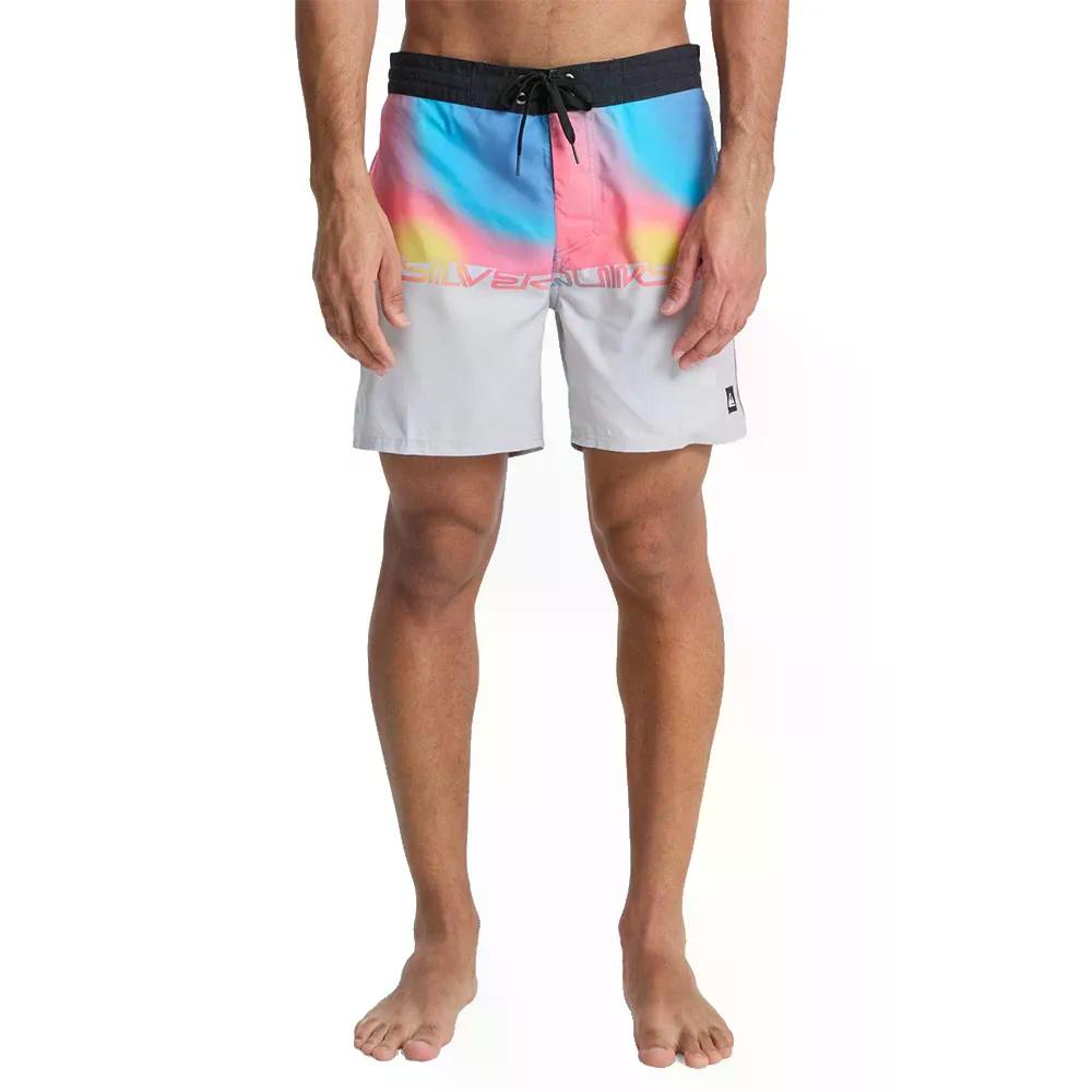 クイックしろがね色 エブリデイ 二分の一ジャム 16in スイムショーツ （ MicrochipWordblock ） | QUIKSILVER Everyday Half Jam 16\u0027\u0027 Swim Shorts  [t]