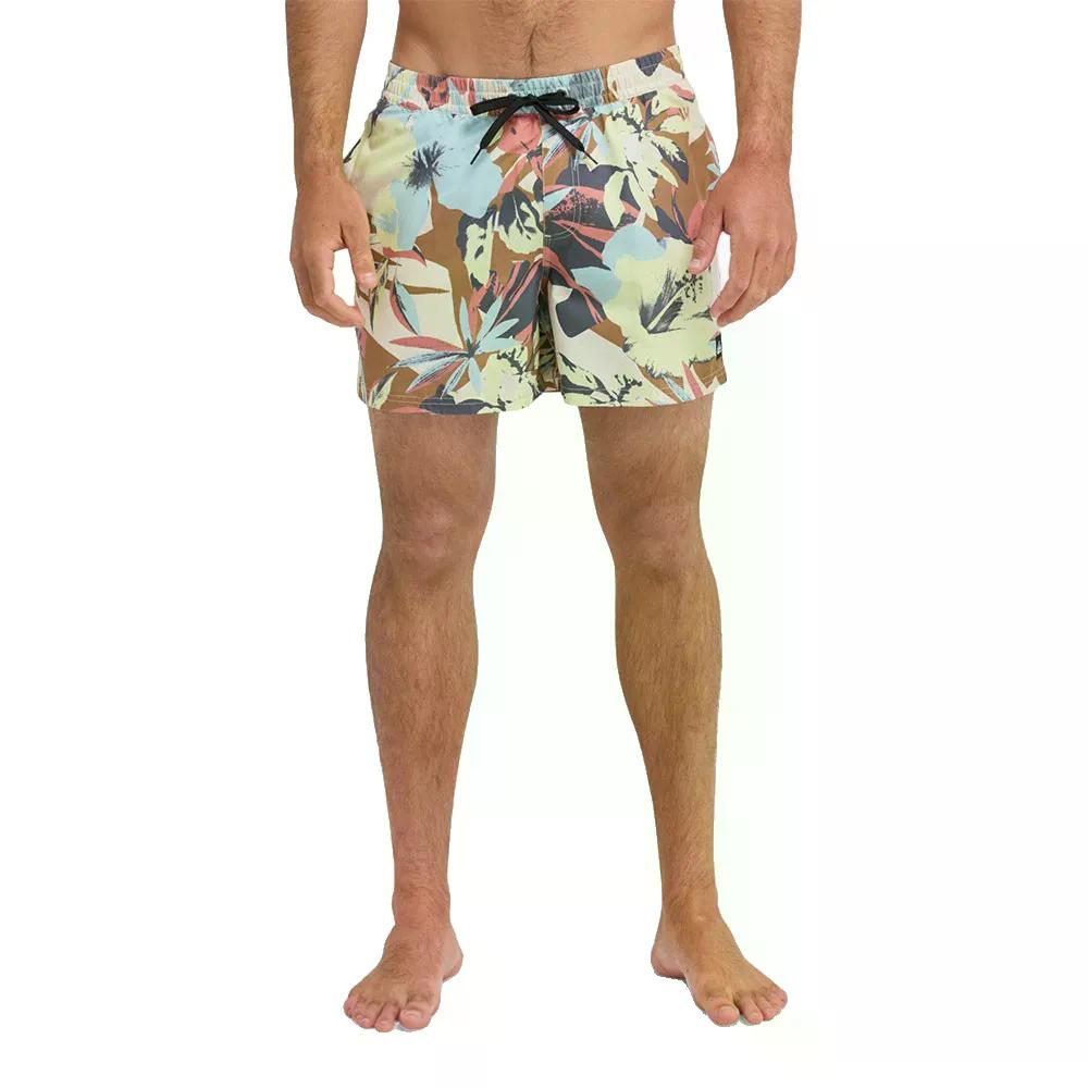 クイックしろがね色 エブリデイ プッディングテッド ヴォレー 15in スイムショーツ （ BoneWhiteInteractFloral ） | QUIKSILVER Everyday Printed Volley 15\u0027\u0027 Swim Shorts  [t]