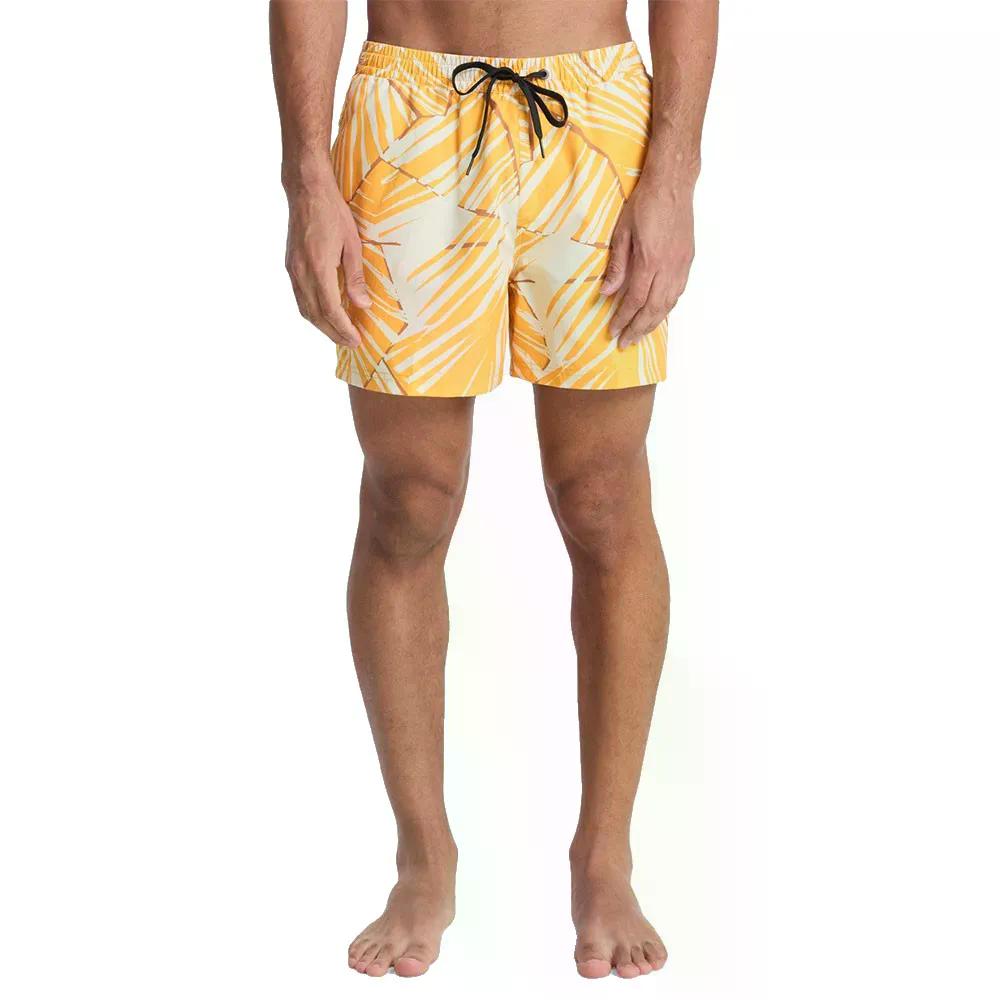 クイックしろがね色 エブリデイ プッディングテッド ヴォレー 15in スイムショーツ （ MineralYellowNaturalGeo ） | QUIKSILVER Everyday Printed Volley 15\u0027\u0027 Swim Shorts  [t]