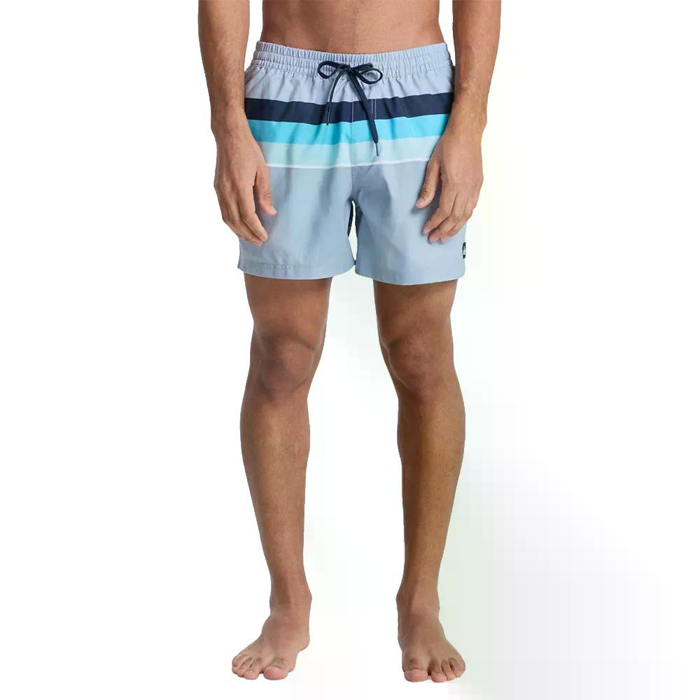 クイックしろがね色 エブリデイ プッディングテッド ヴォレー 15in スイムショーツ （ QuarryOutsideStripe ） | QUIKSILVER Everyday Printed Volley 15\u0027\u0027 Swim Shorts  [t]