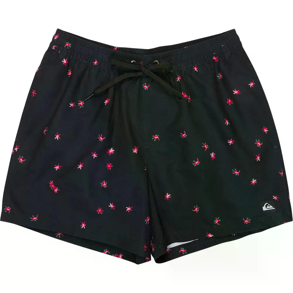 クイックしろがね色 エブリデイ プッディングテッド ヴォレー 15in スイムショーツ （ BlackFallenBlossom ） | QUIKSILVER Everyday Printed Volley 15\u0027\u0027 Swim Shorts  [t]