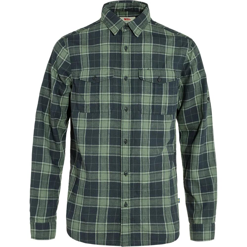フェールラーベン オーヴィック トラベル ロングスリーブ シャツ （ DarkNavy/PatinaGreen ） | Fjallraven Ovik Travel long sleeve shirt [t]