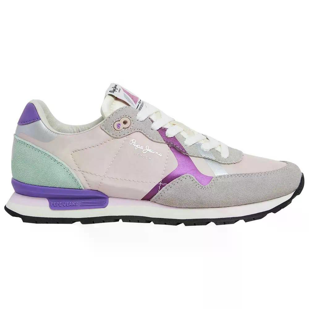 ペペ デニム ブリット 刷り上げる スニーカー レディース （ LightGrey ） | PEPE JEANS Brit Print trainers Womens  [t]