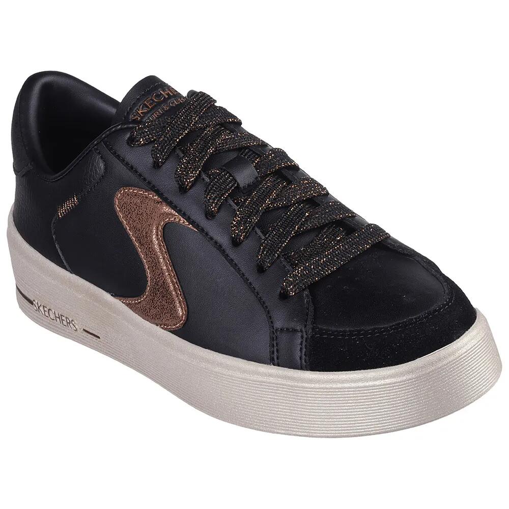 スケッチャーズ ヒランド シューズ レディース （ Black Duraleather / Brown Trim ） | SKECHERS Hiland shoes Women [t]