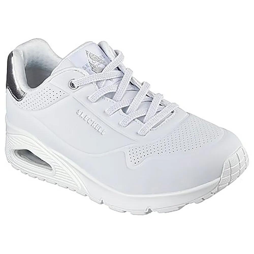 スケッチャーズ ウノ シューズ レディース （ White Durabuck / Silver Duraleather / Mesh Trim ） | SKECHERS Uno shoes Women [t]｜クライムスワールド 店
