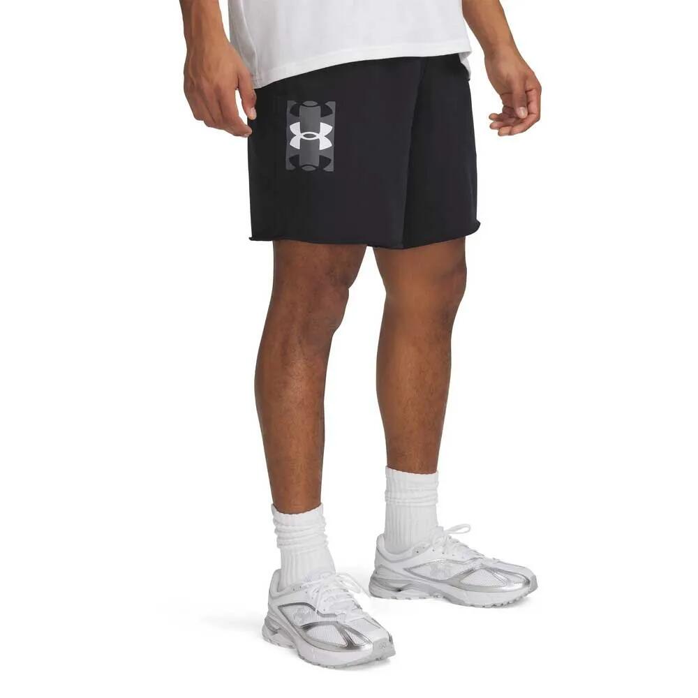 アンダーアーマー ライバル テリー ロゴ 8" ショーツ （ Black / Castlerock / White ） | UNDER ARMOUR Rival Terry Logo 8" shorts [t]｜クライムスワールド 店