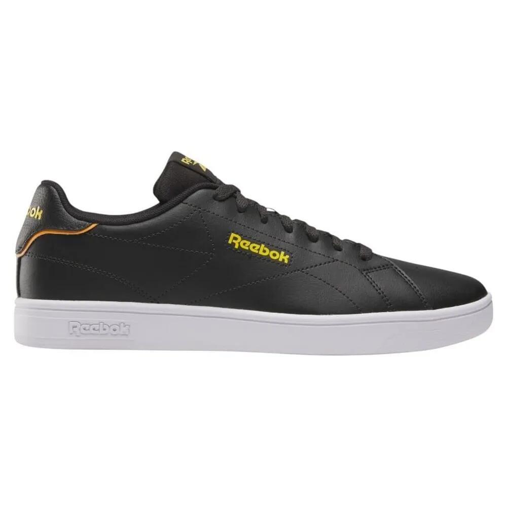 リーボック クラシックス 厚地の外套 嚠喨たる スニーカー （ Washed Black / Ftwr White / Always Yellow ） | REEBOK CLASSICS Court Clean trainers [t]