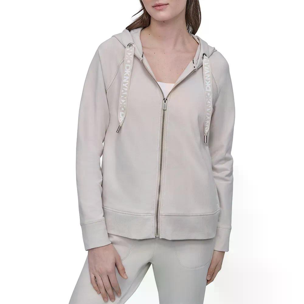ディーケーエヌワイ ツートーン ロゴ フルジップ スウェットシャツ レディース （ Sand ） | DKNY Two Tone Logo full zip sweatshirt Woman [t]｜クライムスワールド 店