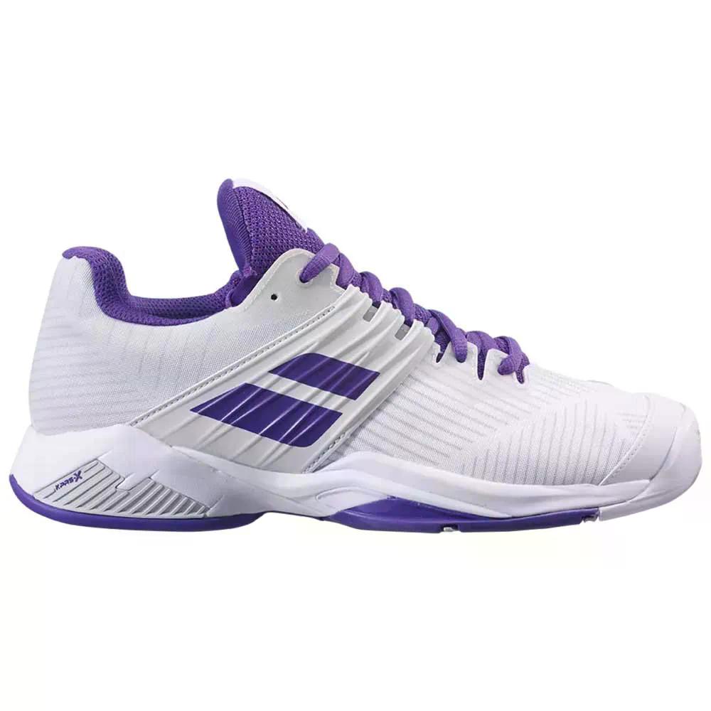 バボラ プロパルス フューリー オールコート テニスシューズ ウィメンズ （ White/Purple ） | BABOLAT Propulse Fury All Court Tennis Shoes woman  [t]