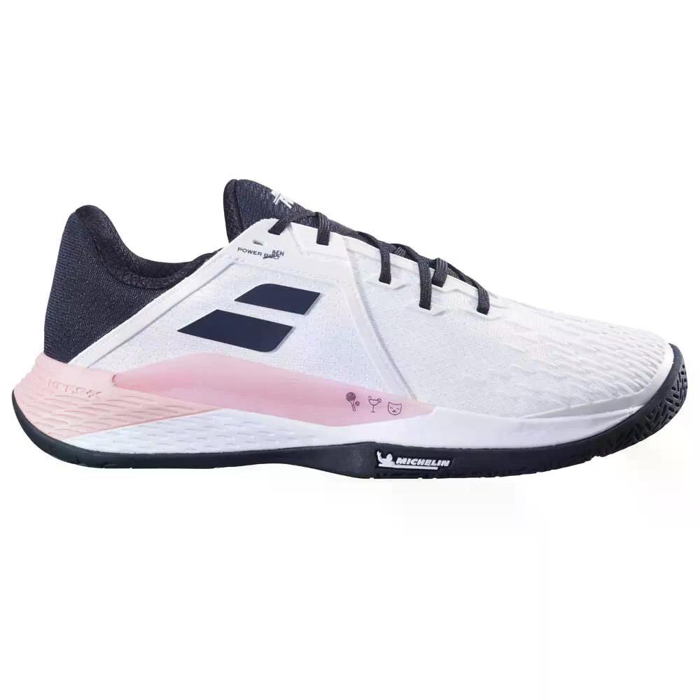 バボラ 労働者階級心臓の鼓動 フューリー 3 パデル シューズ （ White/Pink ） | BABOLAT Propulse Fury 3 Padel Shoes  [t]