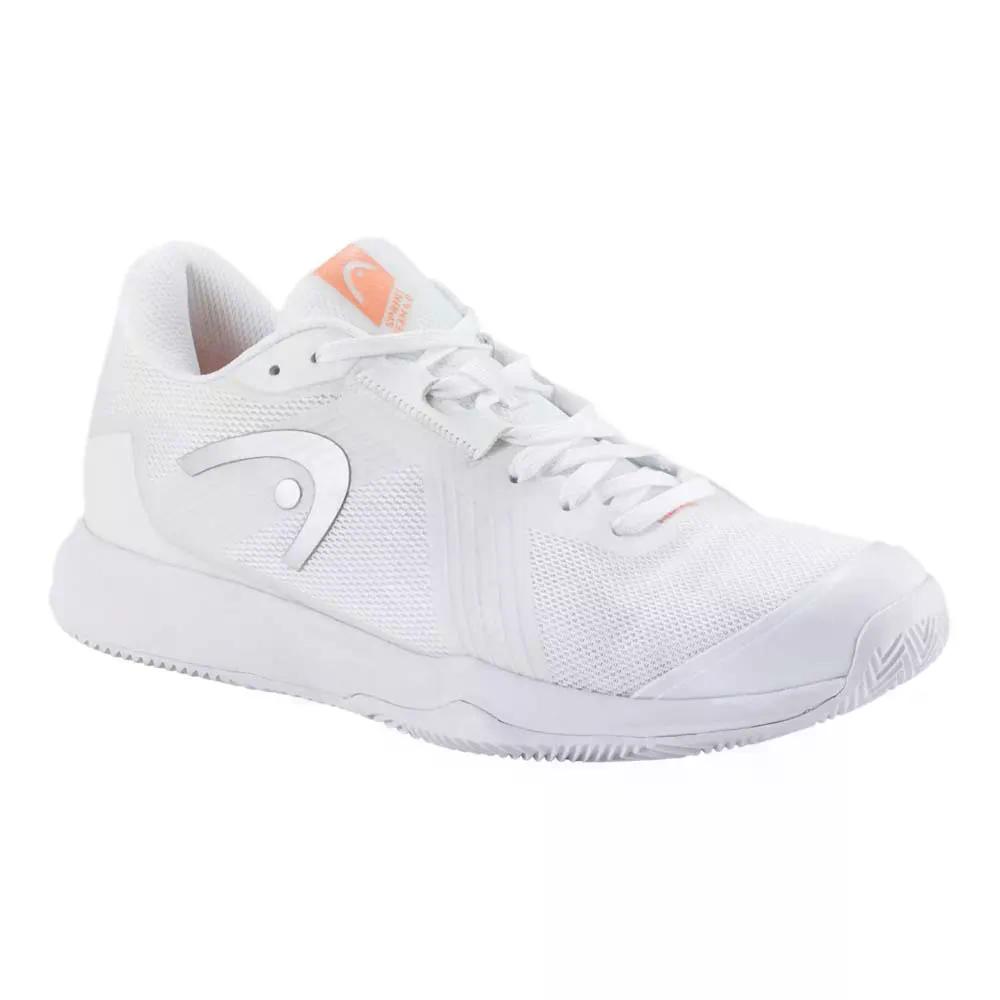 天々 疾駆 野球クラブ 4.0 粘土厚地の外套 庭球シューズ ウィメンズ （ White/Coral ） | HEAD Sprint Team 4.0 Clay Court Tennis Shoes woman  [t]