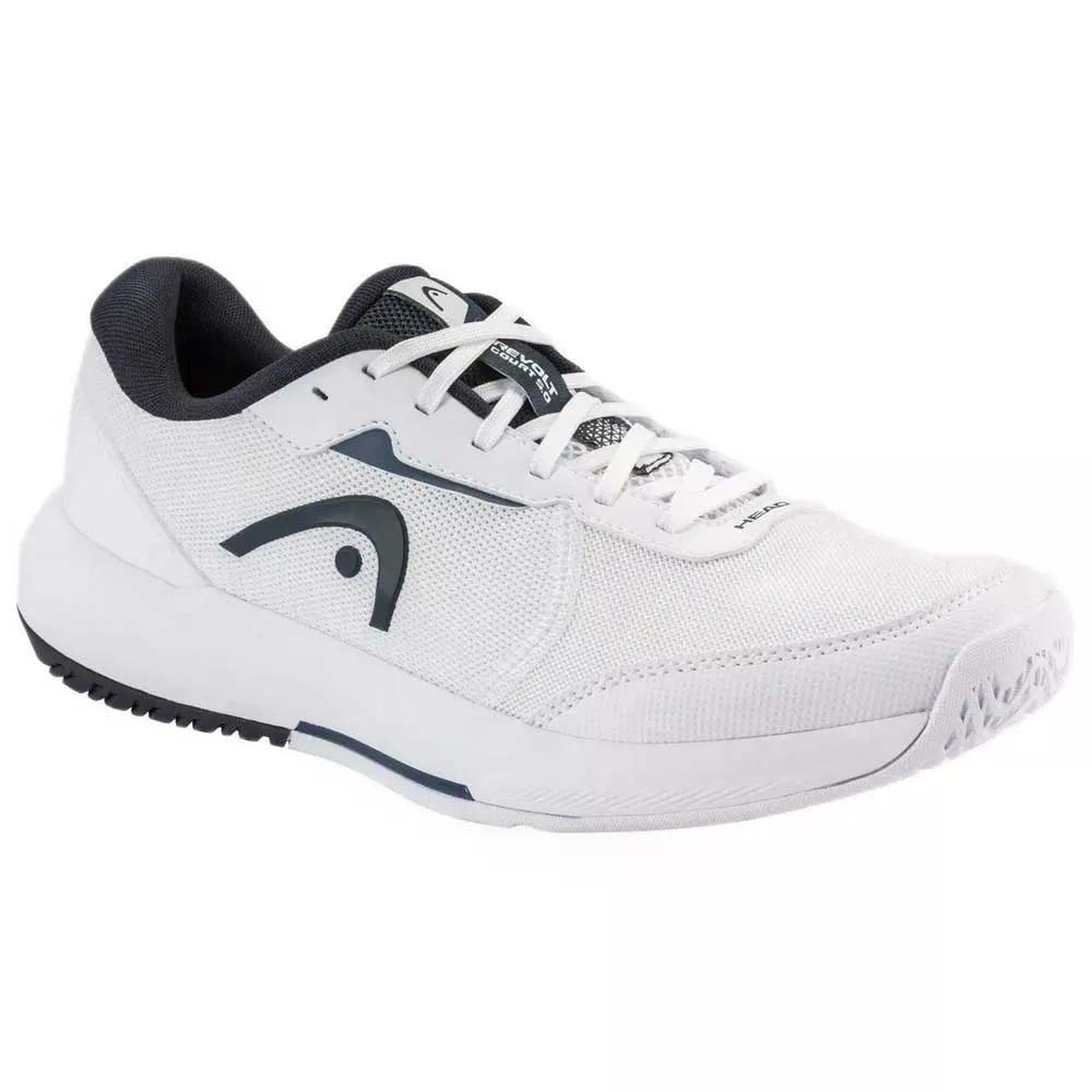 天々 リボルト 厚地の外套 5.0 オール厚地の外套 庭球シューズ （ White/Blueberry ） | HEAD Revolt Court 5.0 All Court Tennis Shoes  [t]