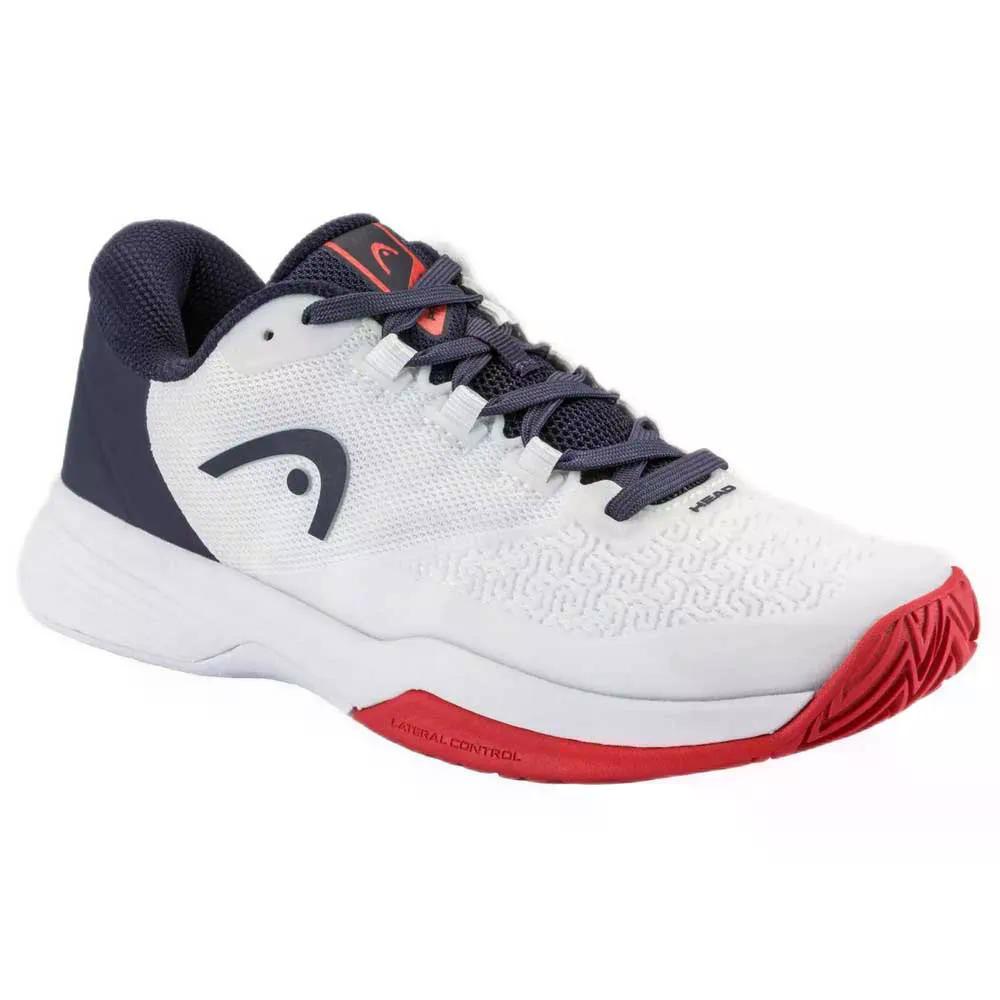 上端 リボルト 労働者階級 5.0 オール厚地の外套 庭球シューズ 御坊っちゃん （ White/Navy ） | HEAD Revolt Pro 5.0 All Court Tennis Shoes Junior  [t]