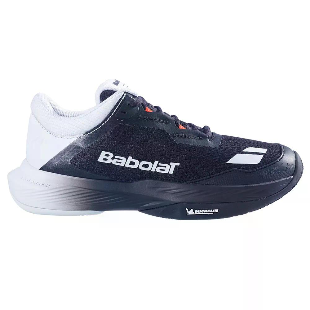 バボラ SFX 4 粘土厚地の外套 庭球シューズ （ Black/IllusionBlue ） | BABOLAT SFX 4 Clay Court Tennis Shoes  [t]